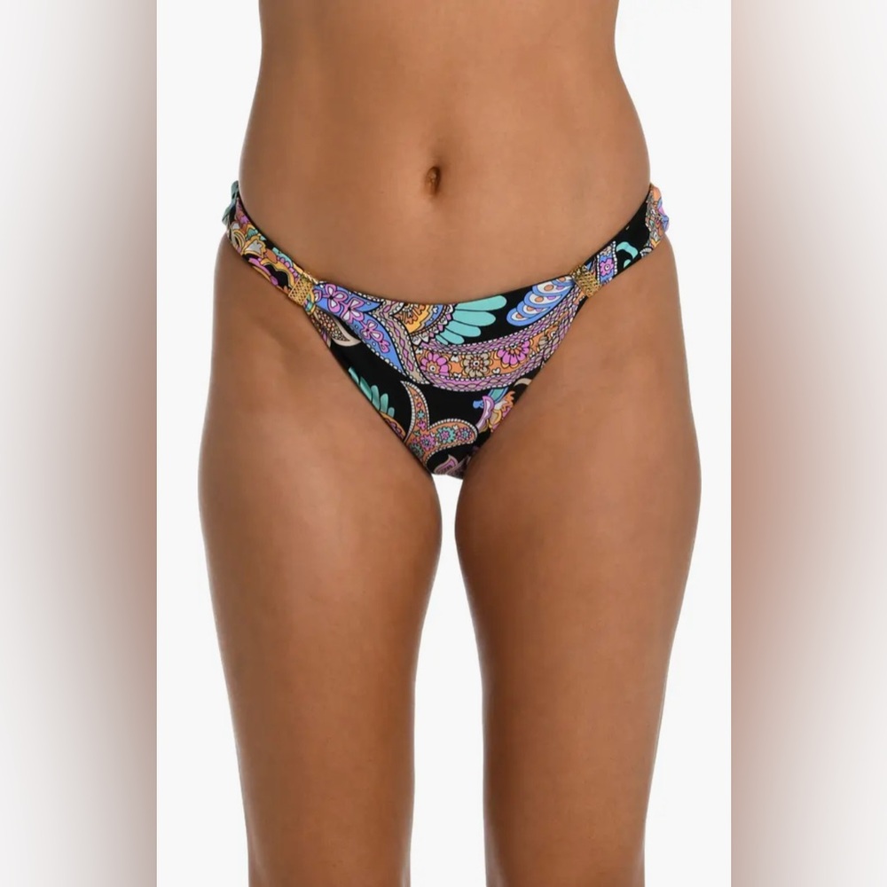 NWT Sunshine 79 Size 14 Paisley Reversible Bikini Bottoms Black Multi